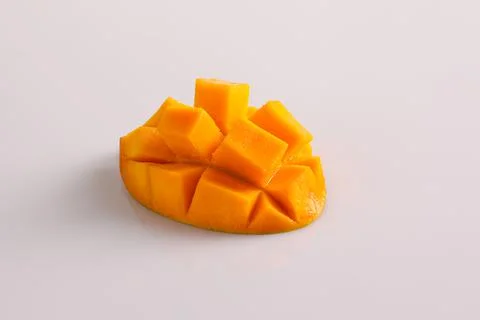 Fresh mango with mango slice and leaves Stock Photos