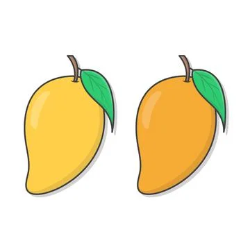 Fresh Mango Vector Icon Illustration. Mango Fruit Flat Icon Stock Illustration