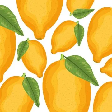 Fresh mangos fruits pattern background 스톡 일러스트