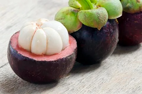 Fresh mangosteen Stock Photos