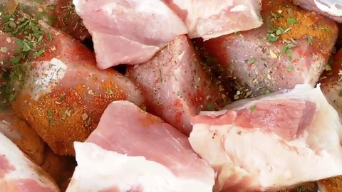 Fresh meat close-up piece Video stock 75467325