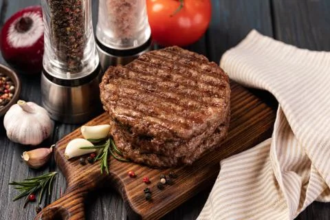 Fresh meat cutlets Stock Photos