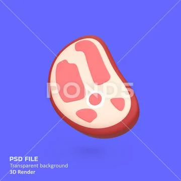 Fresh meat isolated 3d render icon illustration PSD Template