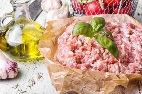 Fresh meat minced beef Stock Photos