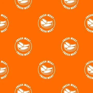 Fresh meat pattern vector orange Stock Illustration