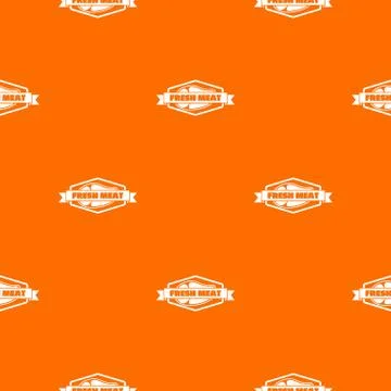 Fresh meat product pattern vector orange Stock Illustration
