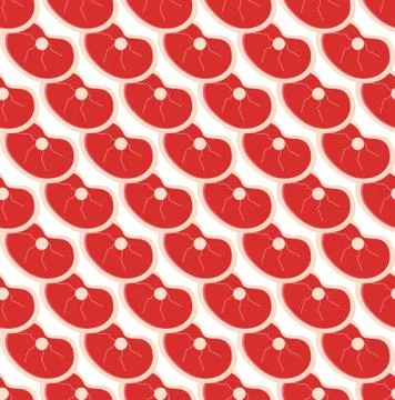 Fresh meat seamless pattern, flat style. Vector illustration Stock Illustration