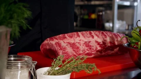 Fresh meat in slow motion Stock Footage 67862860