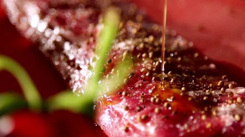 Fresh meat in slow motion Stock Footage 67866546