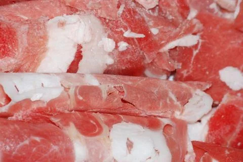 Fresh meat texture red background Stock-Fotos
