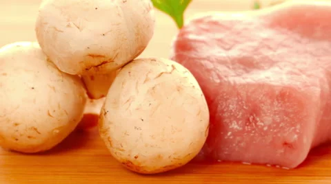 Fresh meat turns in  studio Stock Footage 47180349