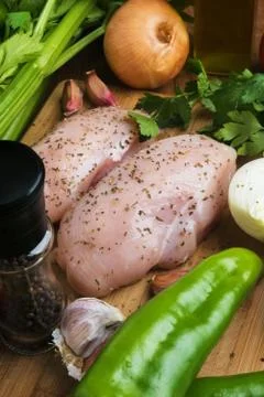 Fresh meat with vegetables Foto stock
