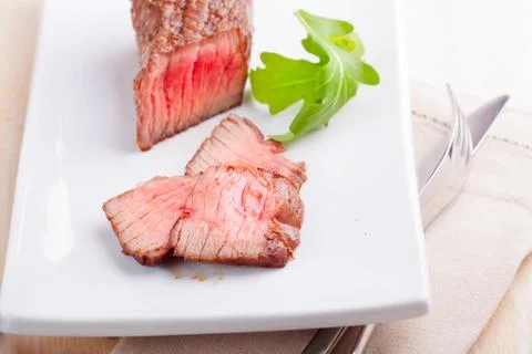 Fresh medium grilled steak Stock Photos