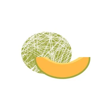 Fresh melon fruit vector color icon. EPS 10. Tropical fruits illustration. Stock-Illustration