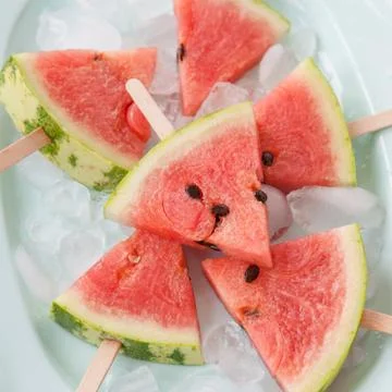Fresh melon popsicles Stock Photos