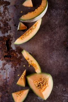 Fresh melon slices Foto stock