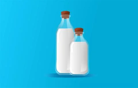 Fresh milk with bottle vector Stock Illustration