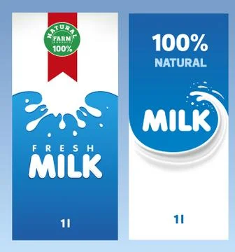 Fresh milk design template package Stock Illustration