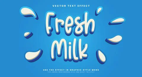 Fresh Milk editable text effect Template Stock Illustration