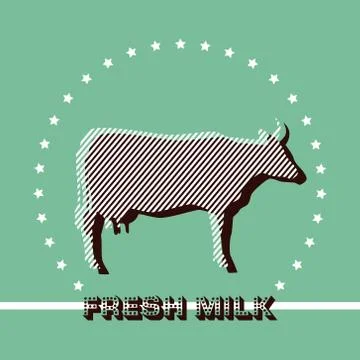 Fresh milk emblem Stock Illustration
