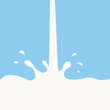 Fresh Milk Splash in Blue Background Illustrazione stock