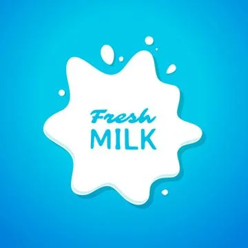 Fresh milk splash Stock Illustration