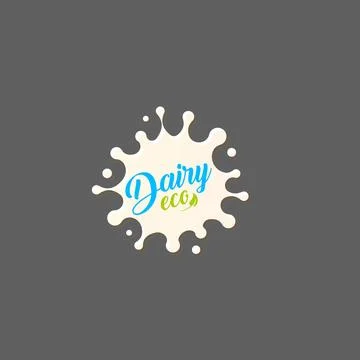 Fresh Milk splash vector icon. White blot, drop illustration. Dairy logo Stock Illustration