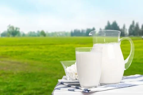 Fresh milk on the table Stock Photos
