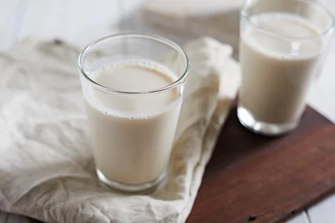 Fresh milk on white background Stock Photos