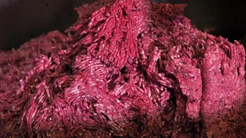 Fresh minced meat beef and pork Stock Footage 164148924