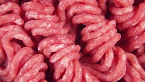 Fresh minced rotating background top view Stock Footage 101594159
