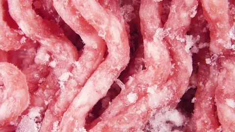 Fresh minced rotating background top view Stock Footage 101651906