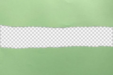 Fresh mint green torn paper with rough edges framing a horizontal blank gap.. Stock Illustration