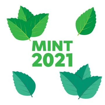 Fresh mint leaf. Mint leaves vector logo Illustrazione stock