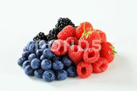 Fresh mixed berries Stock Photos