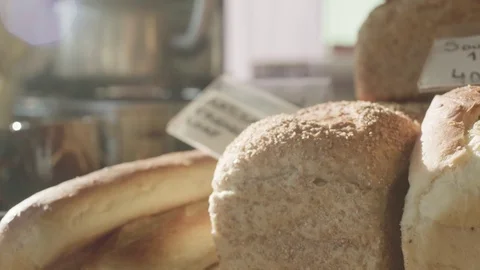Fresh Mixed bread Collection Video stock 105725311