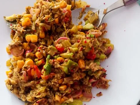 Fresh Mixed Vegetable Dish Served as Healthy Meal 写真素材