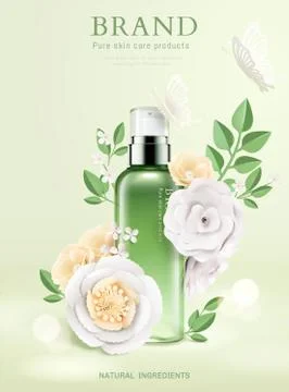 Fresh moisture spray ads Stock Illustration