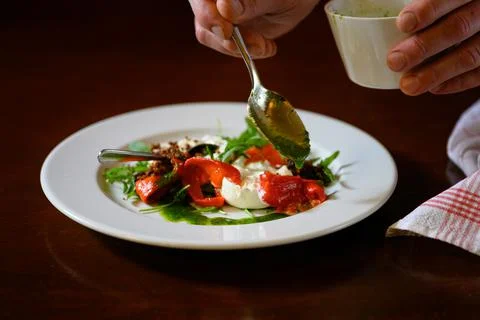 Fresh Mozzarella With Vegetables Stock Photos