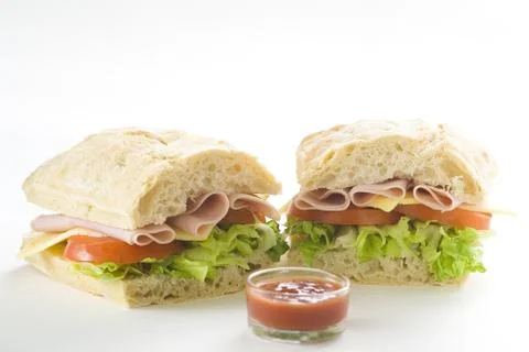 Fresh natural sandwich Stock Photos