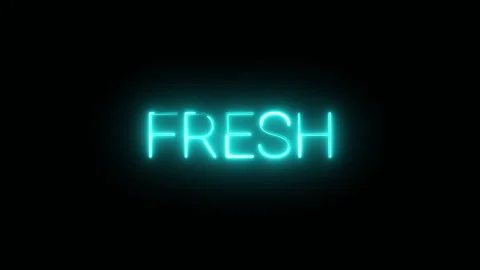 Fresh neon text animation on black background Stock Footage 292740126