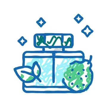 Fresh notes perfume icon doodle illustration Ilustração Stock