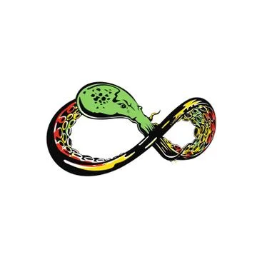 Fresh octopus tentacles is like infinity symbol vector illustration Stock Illustration