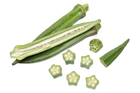 Fresh okras Stock Photos