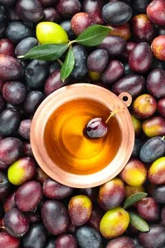 Fresh olives background. Stock Photos