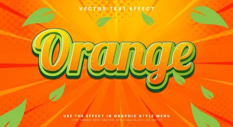Fresh Orange editable text effect Template Stock Illustration