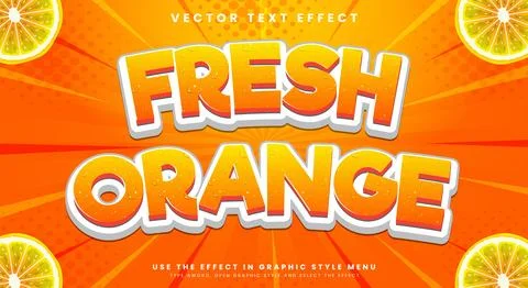 Fresh Orange editable text effect Template Stock Illustration