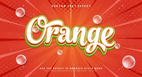 Fresh Orange editable text effect Template Illustrazione stock