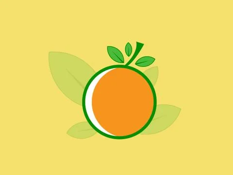 Fresh Orange Flat Illustration Stock Illustration