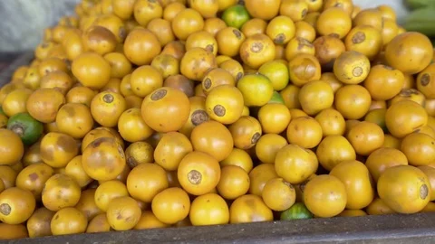 Fresh orange fruit close up moving zoom to focus for fruit concept Stock Footage 119372296
